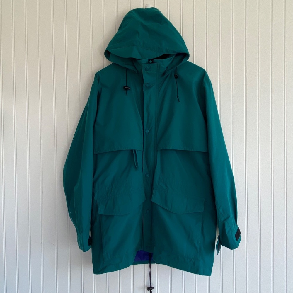VTG Eddie Bauer Mens Lightweight Chore Jacket Size S Hooded Windbreaker Gore Tex